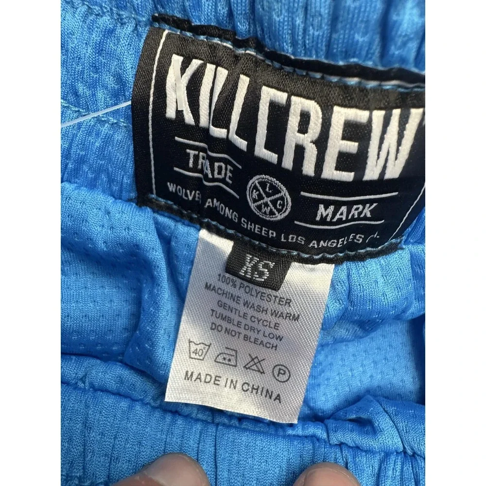 Kill Crew Muay Thai Shorts Mens XS Blue Mesh Kill Crew MMXX Training Athletic